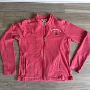 Vintage SDI Fleece Yellowstone Jacket Full‎ Zip Pink Boot Blowers Embroidered